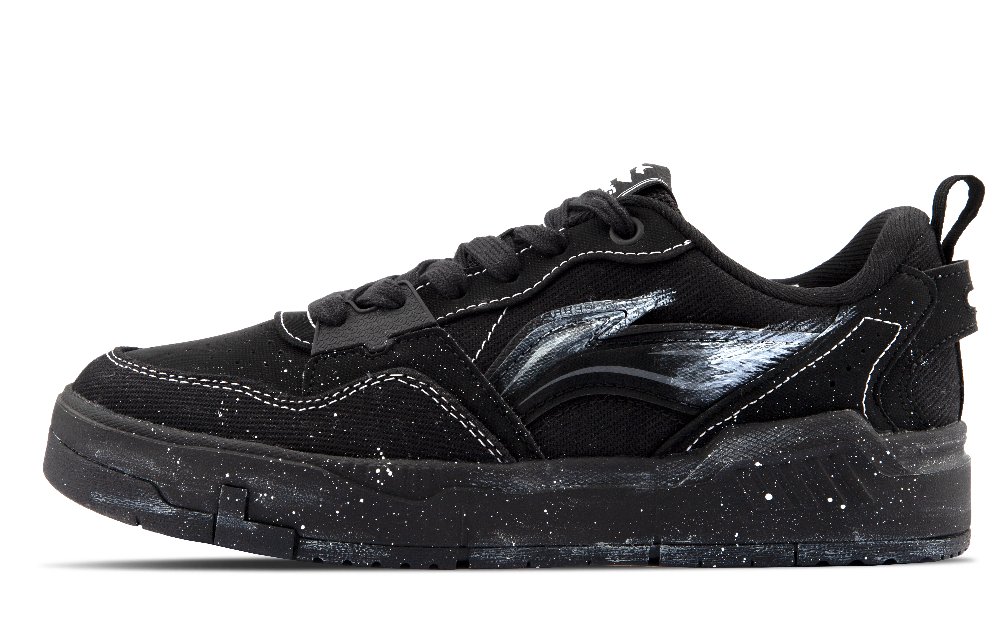 LiNing Yuan Chu Cushioning, Wear Resistant Low Top Skateboard Shoes Men's Black