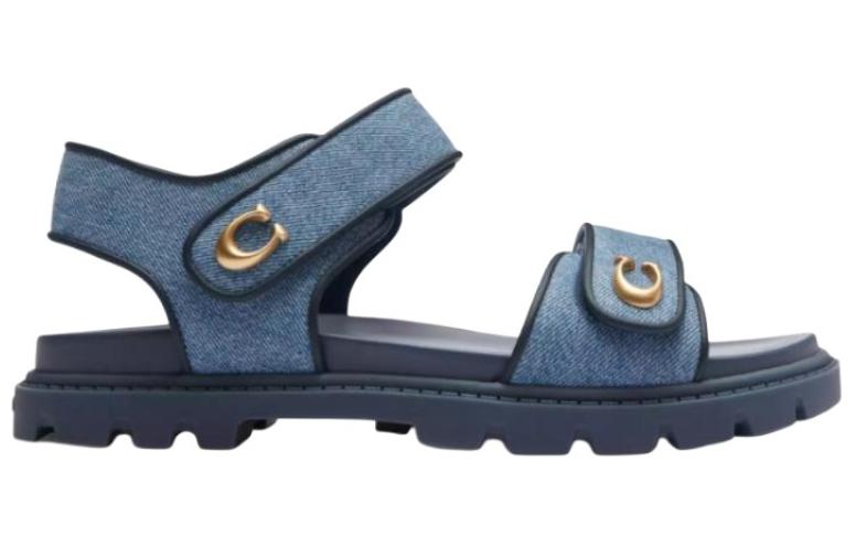 COACH One Strap Sandals 2cm Women's Blue