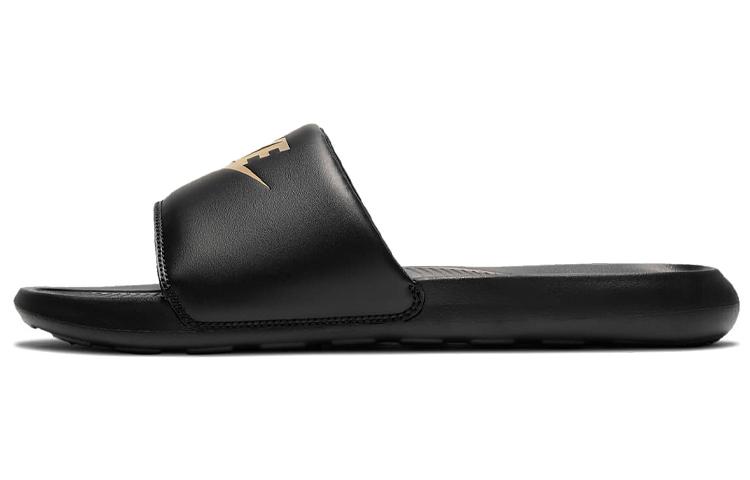 Nike Victori One Slide 'Black Metallic Gold'