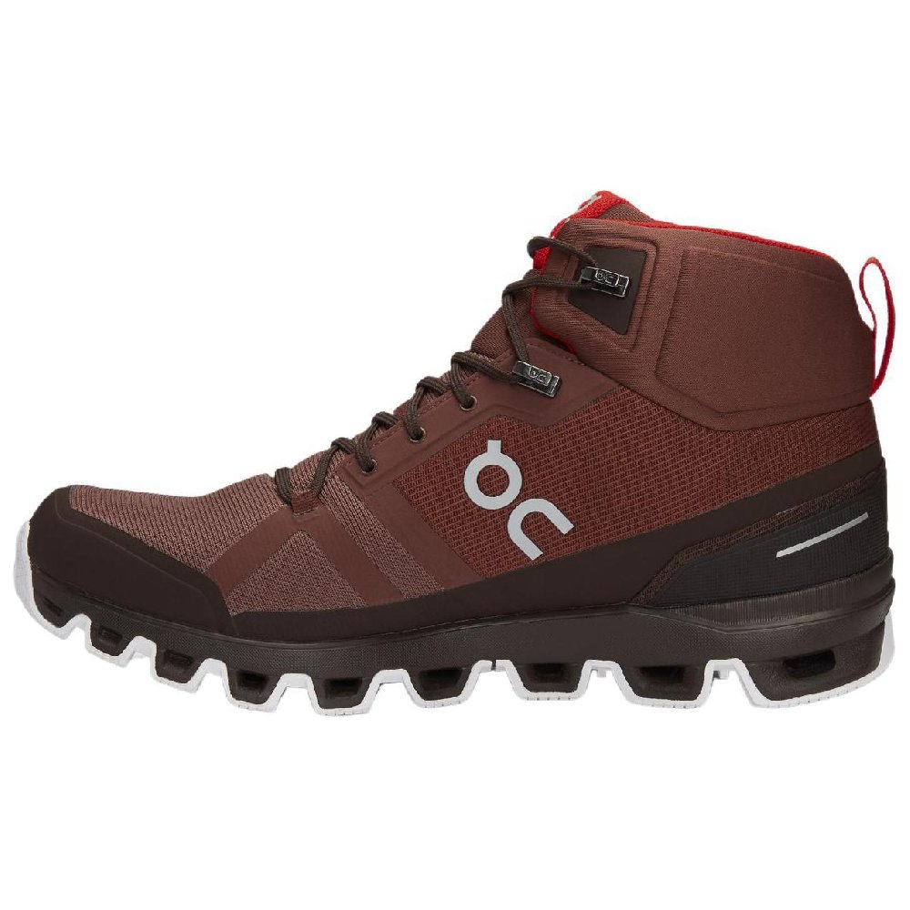 On Anti-Slip Wear-Resistant High-Top Hiking Shoes Men's Red Brown