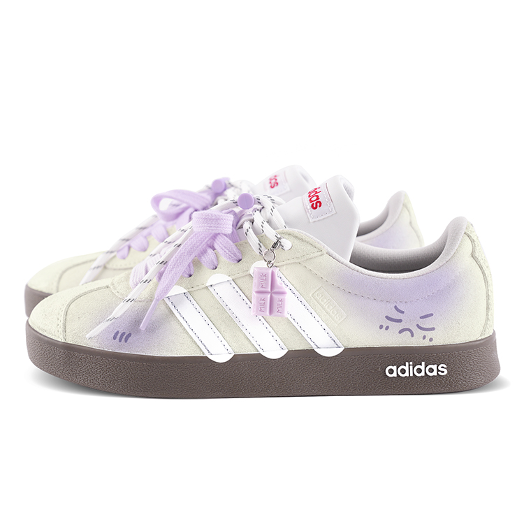 Adidas VL COURT 2.0 Abrasion Resistant Low Top Skateboard Shoes Unisex Purple Rice купить в интернет-магазине Yoocart с быстрой доставкой по России.