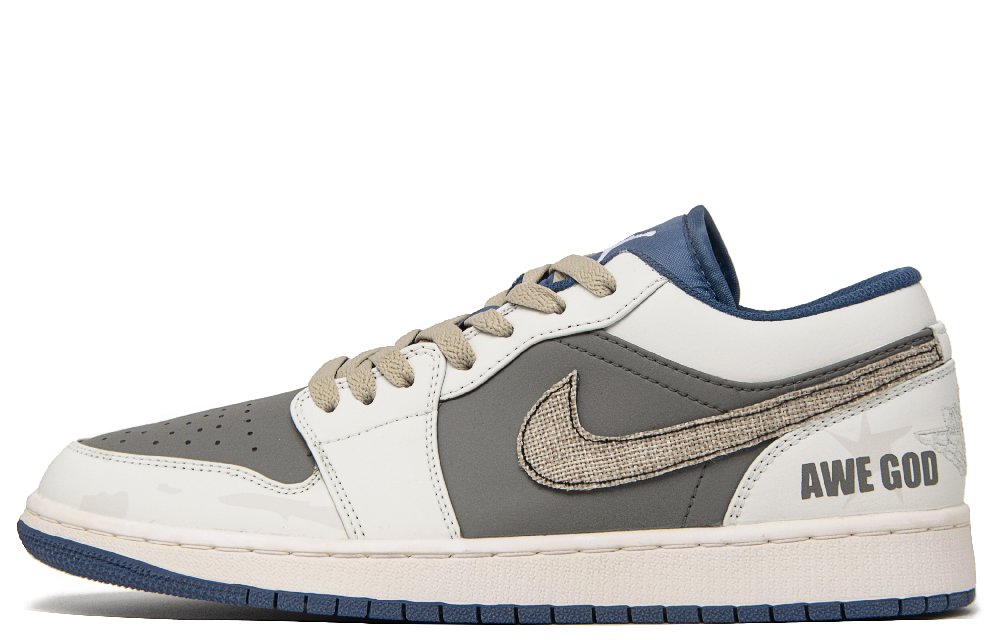 Jordan Air Jordan 1 Desert Heart Anti-Slip Wear-Resistant Low-Top Vintage Basketball Shoes Men's Beige Brown