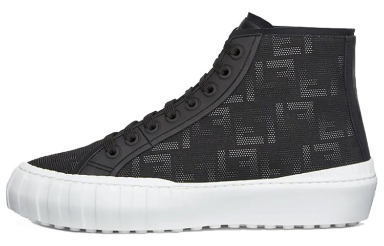FENDI Force Skateboard Shoes Men High-Top Black