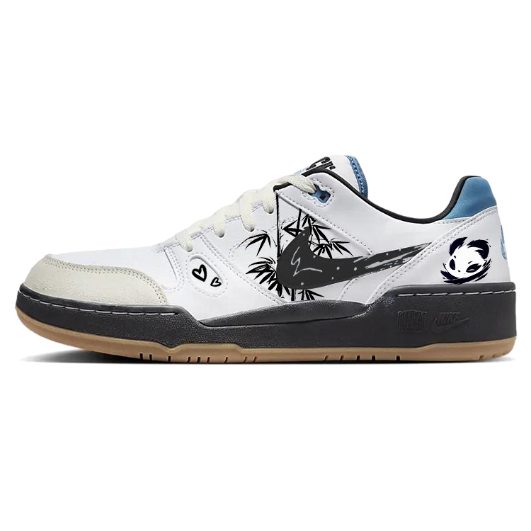 Nike Full Force Slip-Resistant Cushioning Wear-Resistant Low-Top Skateboard Shoes Men's Black White Blue