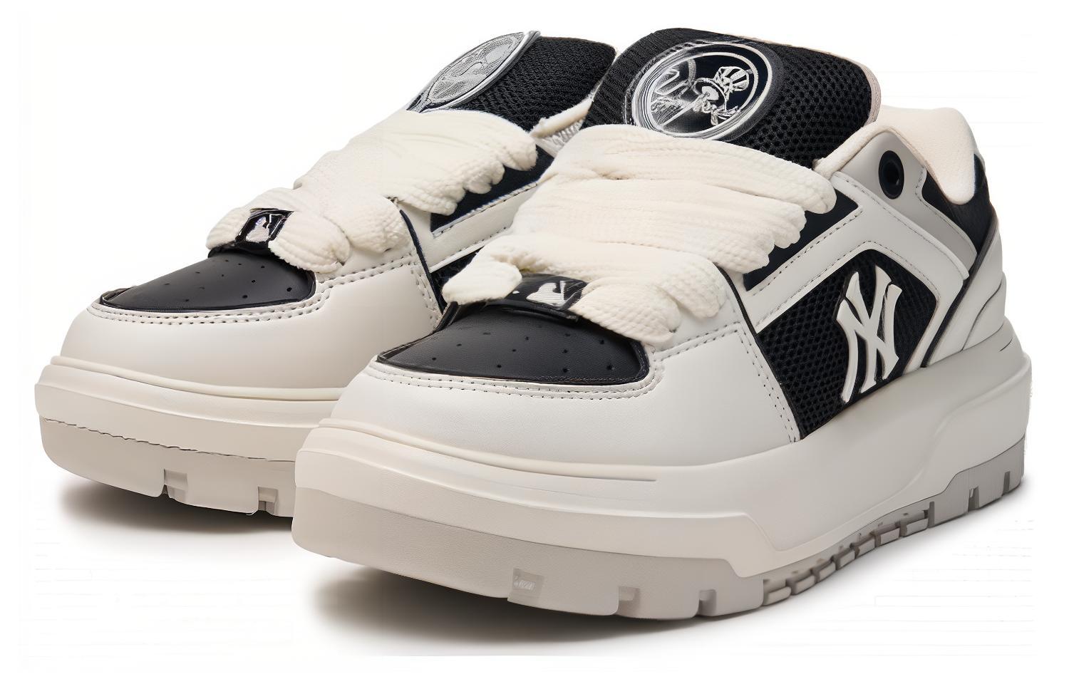 MLB Chunky Liner Cushioned Slip-Resistant Low-Top Casual Shoes Unisex White Black