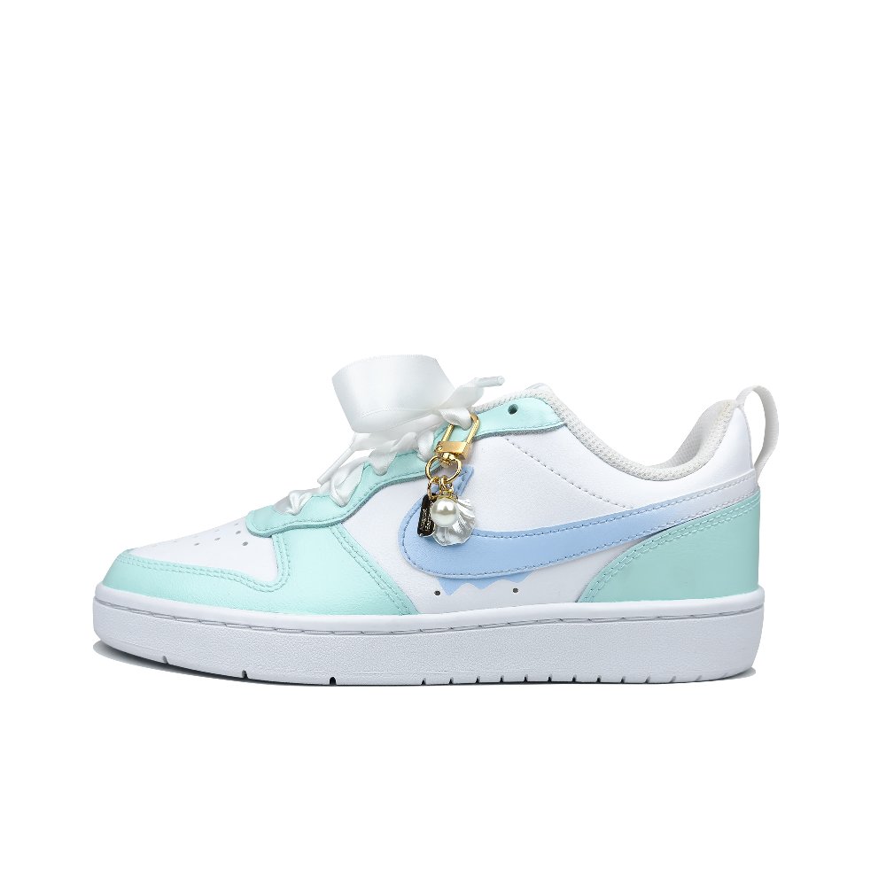 Nike Court Borough Low-Top Skateboard Shoes GS Blue White