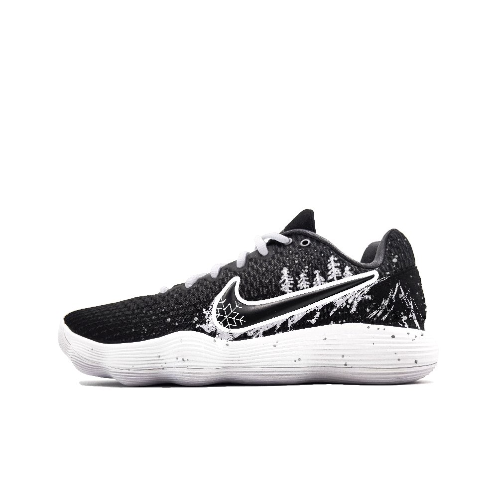 Nike Hyperdunk 2017 Ink Ridge Cold Pine Cushioning, Wear Resistant Low Top Basketball Shoes Unisex Black White