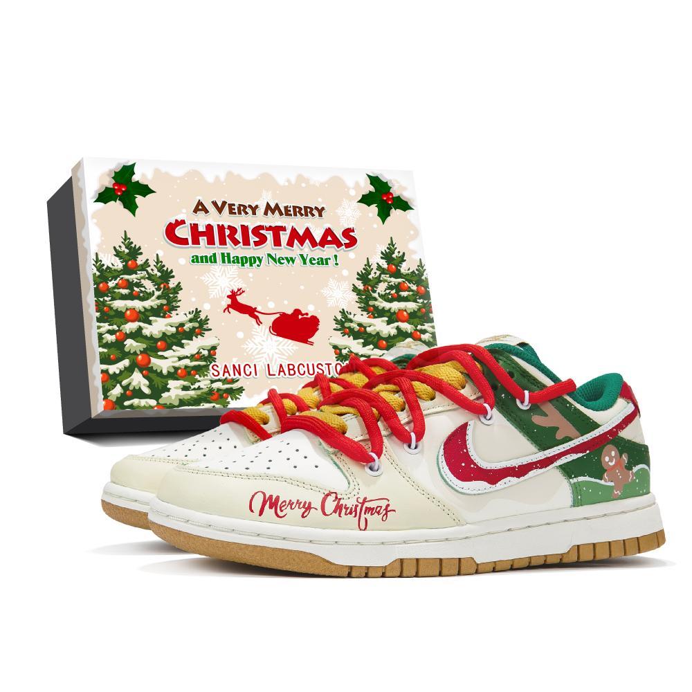 Nike Dunk Low-Top Skateboard Shoes Women's Light Green Brown