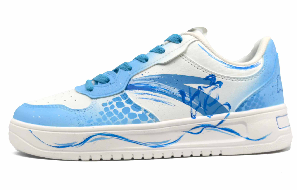 Anta Relaxed Cushioning, Wear Resistant Low Top Skateboard Shoes Men's Blue