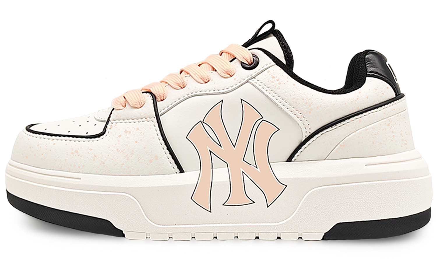 MLB Chunky Liner Abrasion Resistant Low Top Skateboard Shoes Unisex White Orange