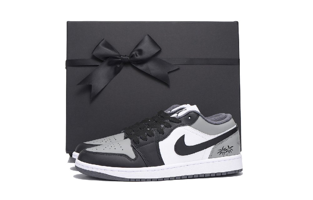 Jordan Air Jordan 1 Abrasion Resistant Coverage Low Top Vintage Basketball Shoes Unisex Light Gray