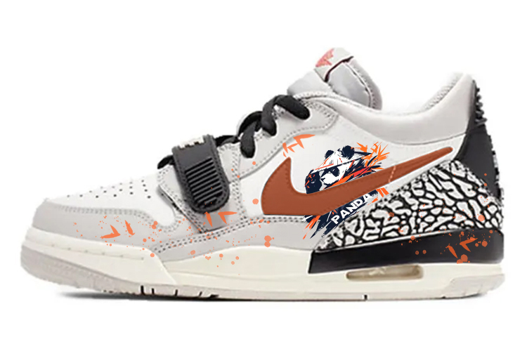 Jordan Legacy 312 Cushioning Anti-Slip Wear-Resistant Breathability Low-Top Vintage Basketball Shoes Men's White Gray