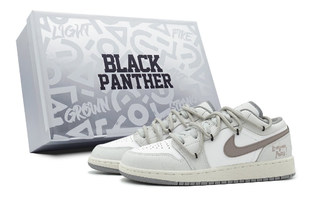 Jordan Air Jordan 1 Slip Resistant Cushioning Abrasion Resistant Low Top Skateboard Shoes Women's White