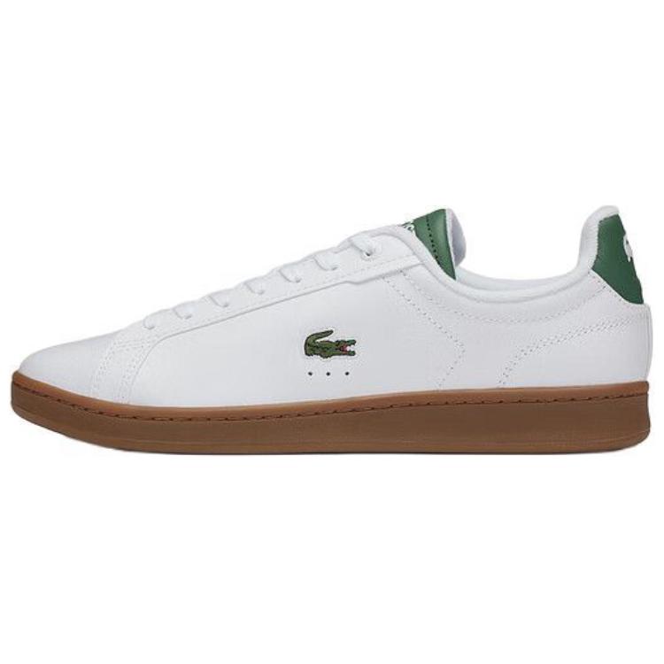 LACOSTE Anti-Slip Wear-Resistant Low-Top Skateboard Shoes Men's White Green