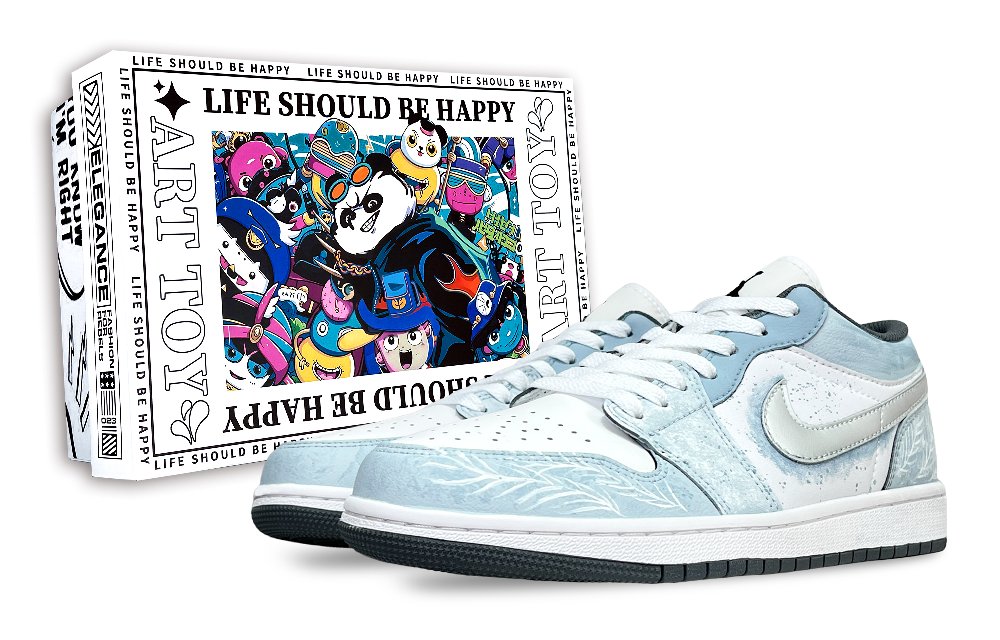 Jordan Air Jordan 1 Vintage Basketball Shoes Unisex Low Top Light Blue