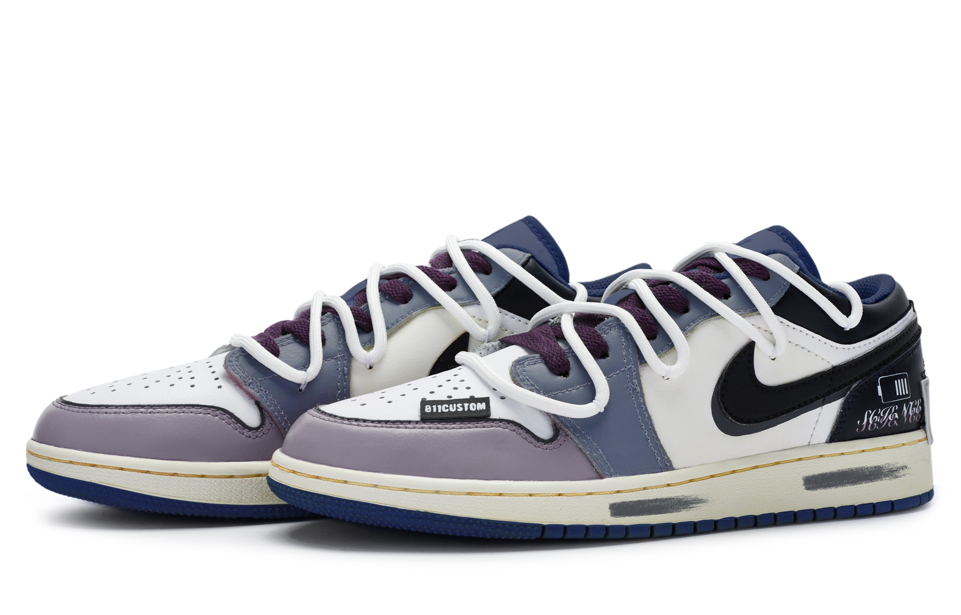 Jordan Air Jordan 1 Vintage Basketball Shoes Men Low Top Black/White