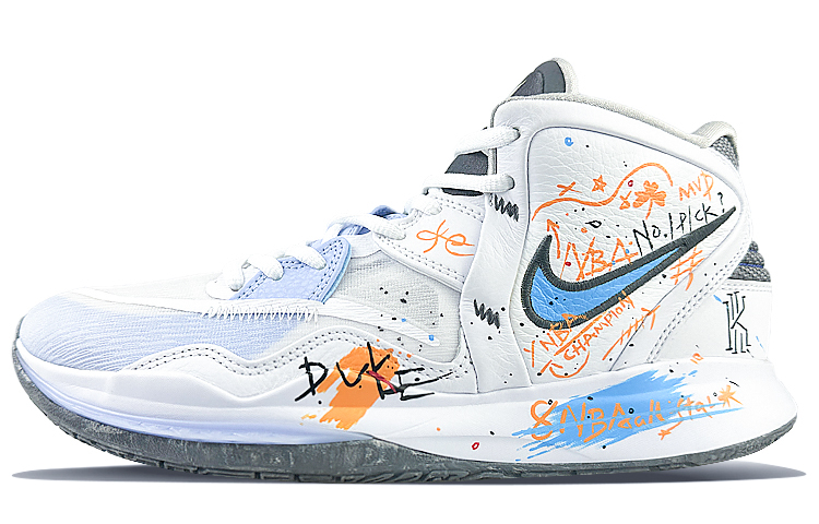 Nike Kyrie 8 Infinity Mid Top Basketball Shoes Unisex White Blue