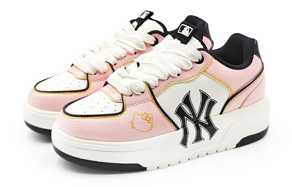 MLB Chunky Liner Abrasion Resistant Low Top Skateboard Shoes Unisex Gold Pink