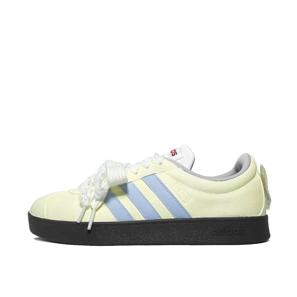 Adidas VL COURT 2.0 Butterfly Flying Coverage Quick Dry Lightweight Low Top Skateboard Shoes Unisex Yellow Blue