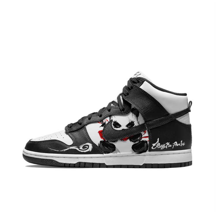 Nike Dunk Anti-Slip Wear-Resistant High-Top Skateboard Shoes Men's Black White