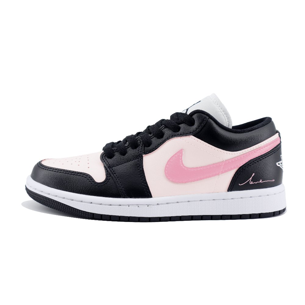 Jordan Air Jordan 1 Anti Slip Wear Resistant Low Top Vintage Basketball Shoes Women's Black Pink