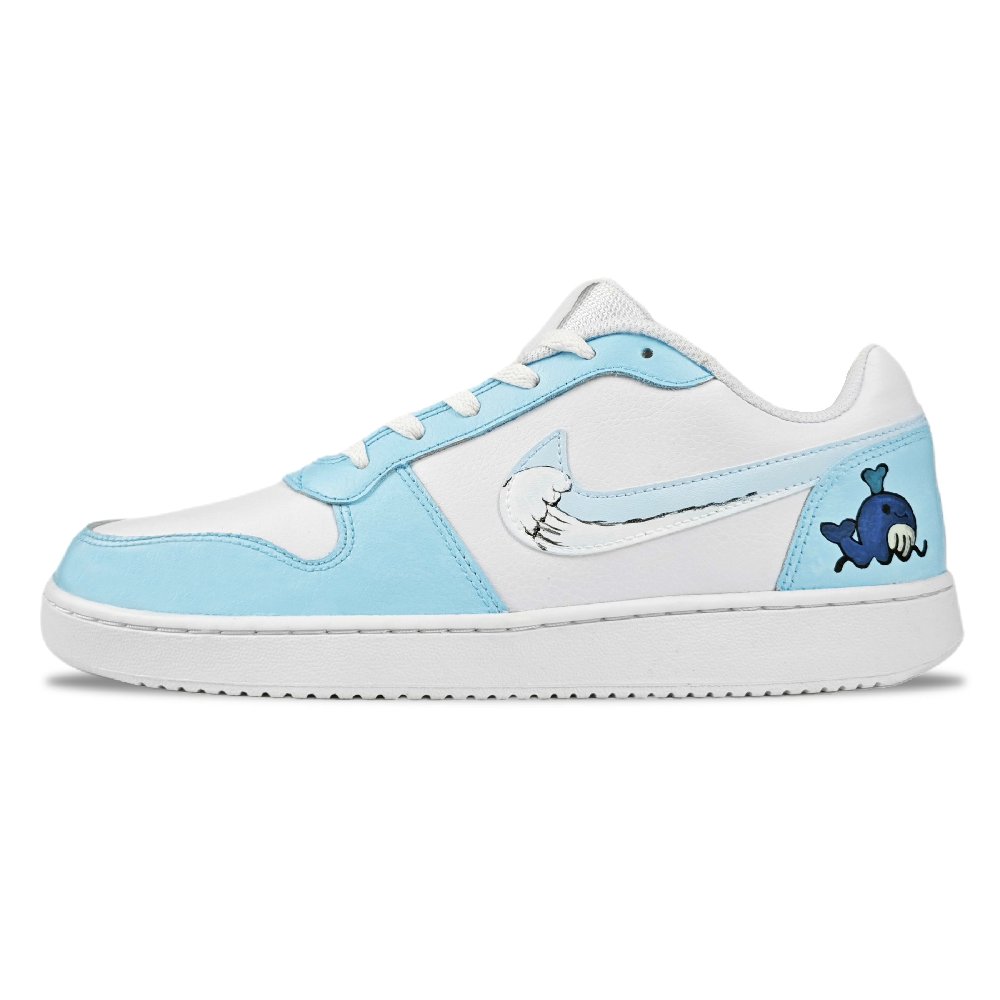 Nike EBERNON Blue Whale Blue Whale Anti Slip Wear Resistant Low Top Skateboard Shoes Men's White Blue