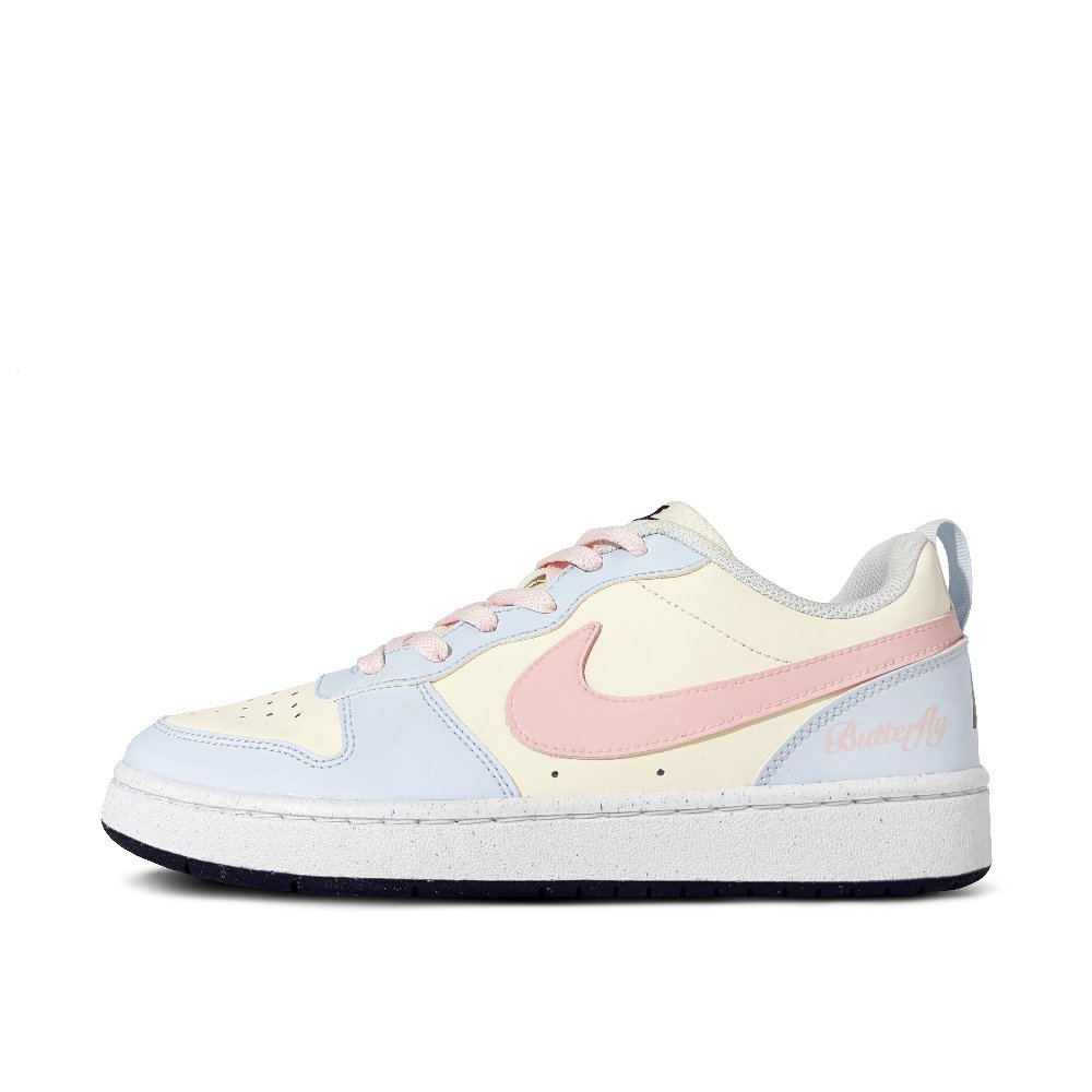 Nike Court Borough Pink Graffiti Low-Top Skateboard Shoes GS Blue Yellow Pink