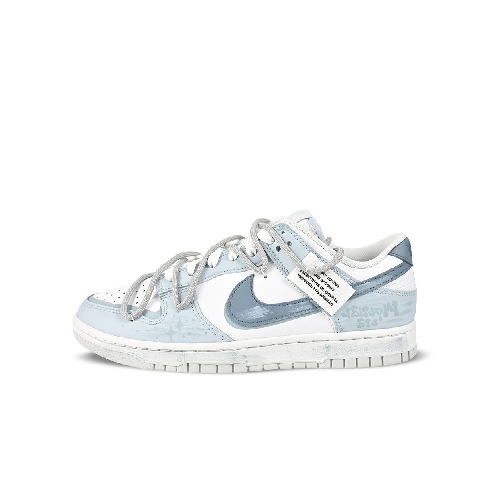 Nike Dunk Low Top Skateboard Shoes Men's Gray Blue