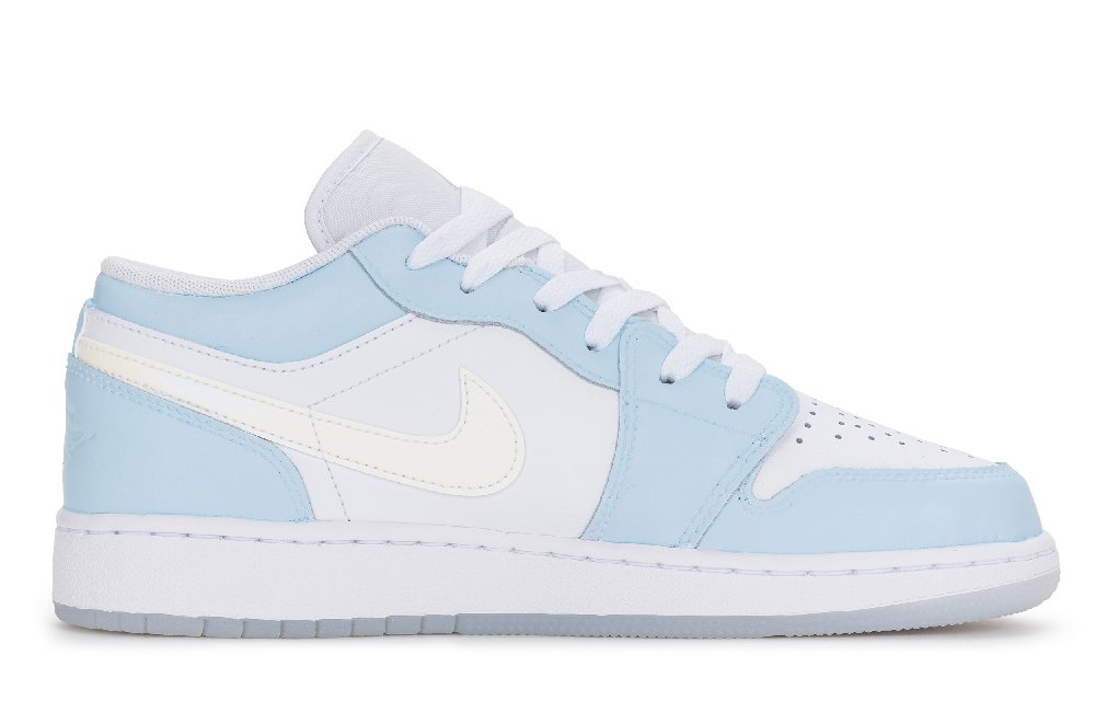 Jordan Air Jordan 1 Low Top Vintage Basketball Shoes Women's White Blue