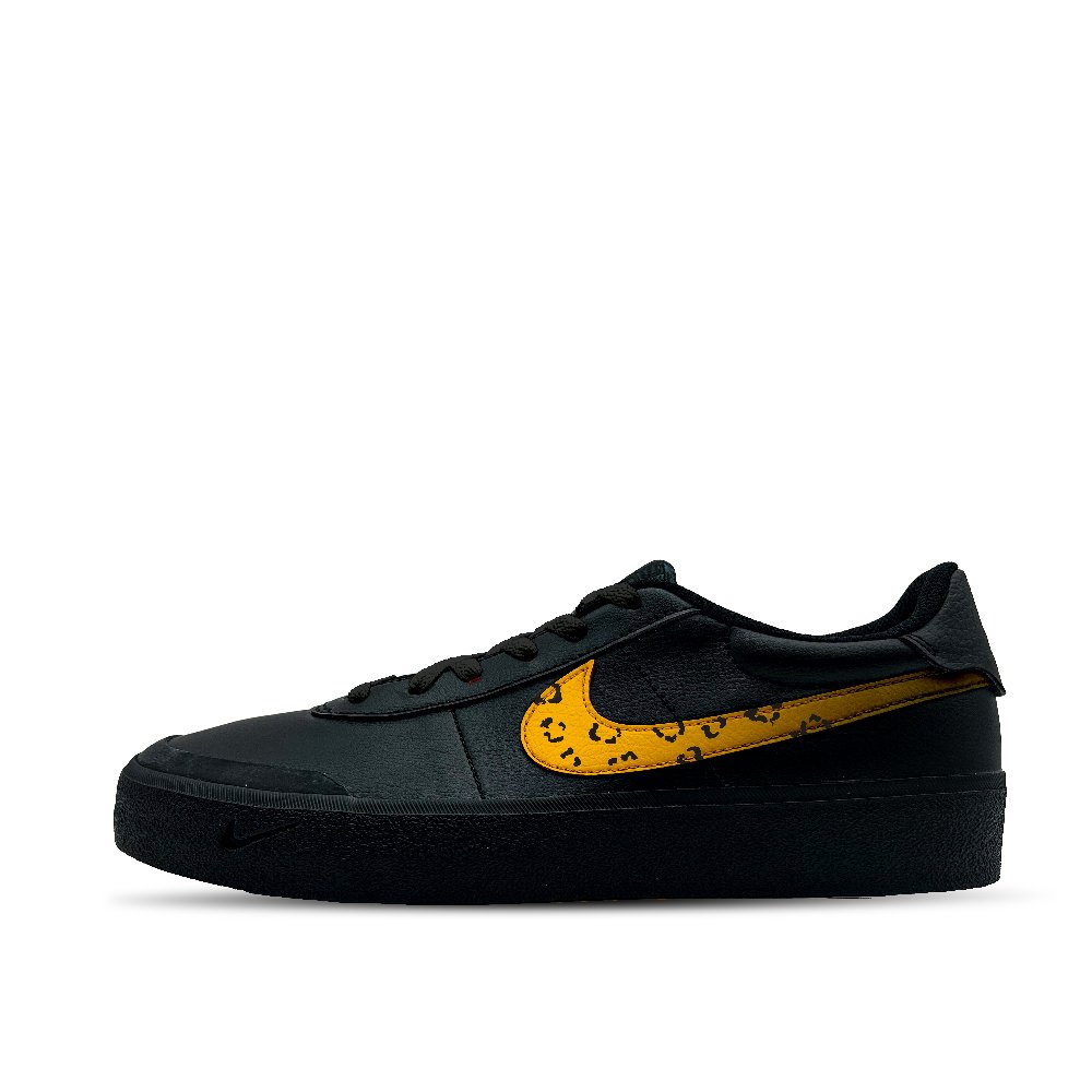 Nike Court Shot Twelve Begonias Anti Slip Wear Resistant Low Top Skateboard Shoes Men's Black Orange