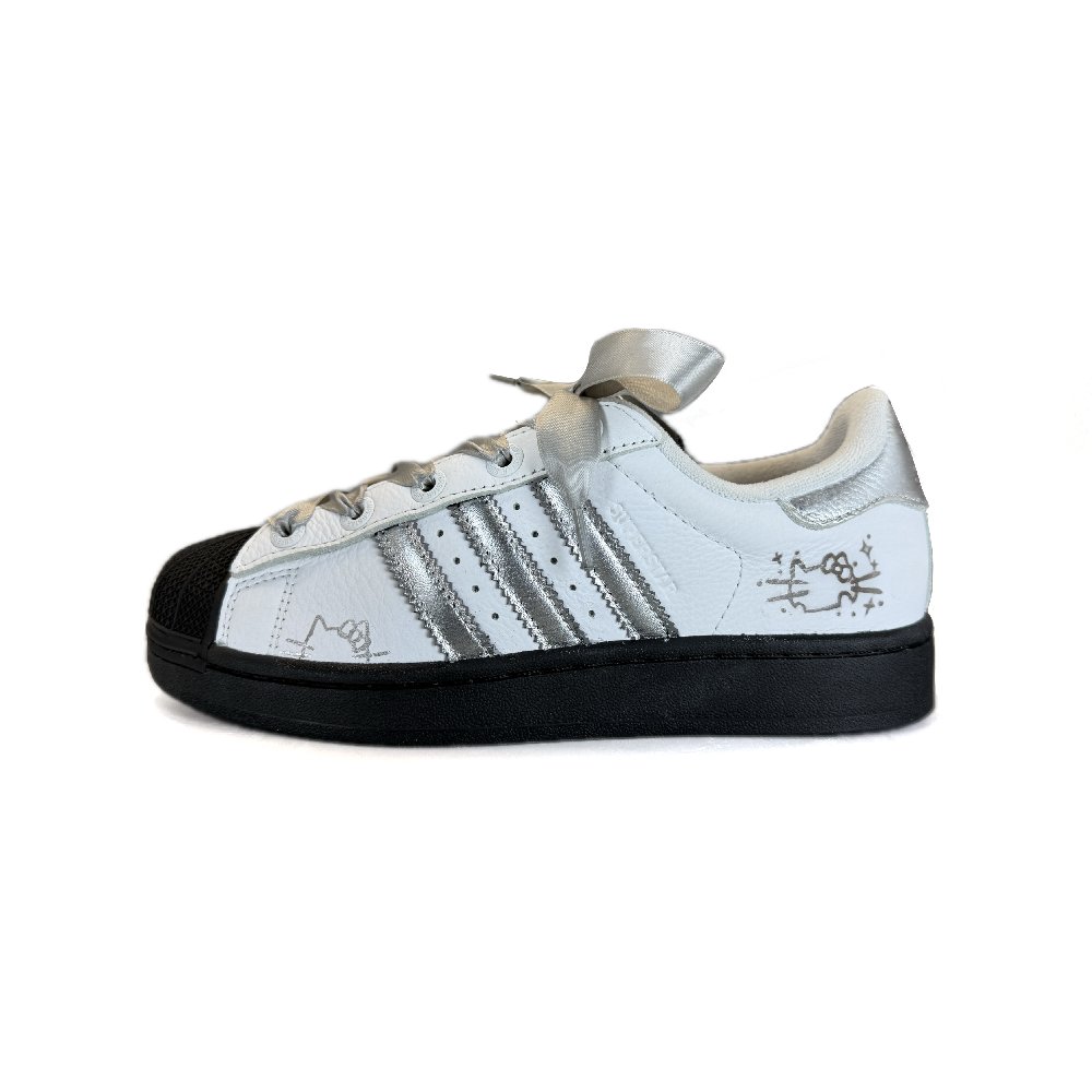 Adidas Originals Superstar 2 Abrasion Resistant Low Top Skateboard Shoes Unisex Silver