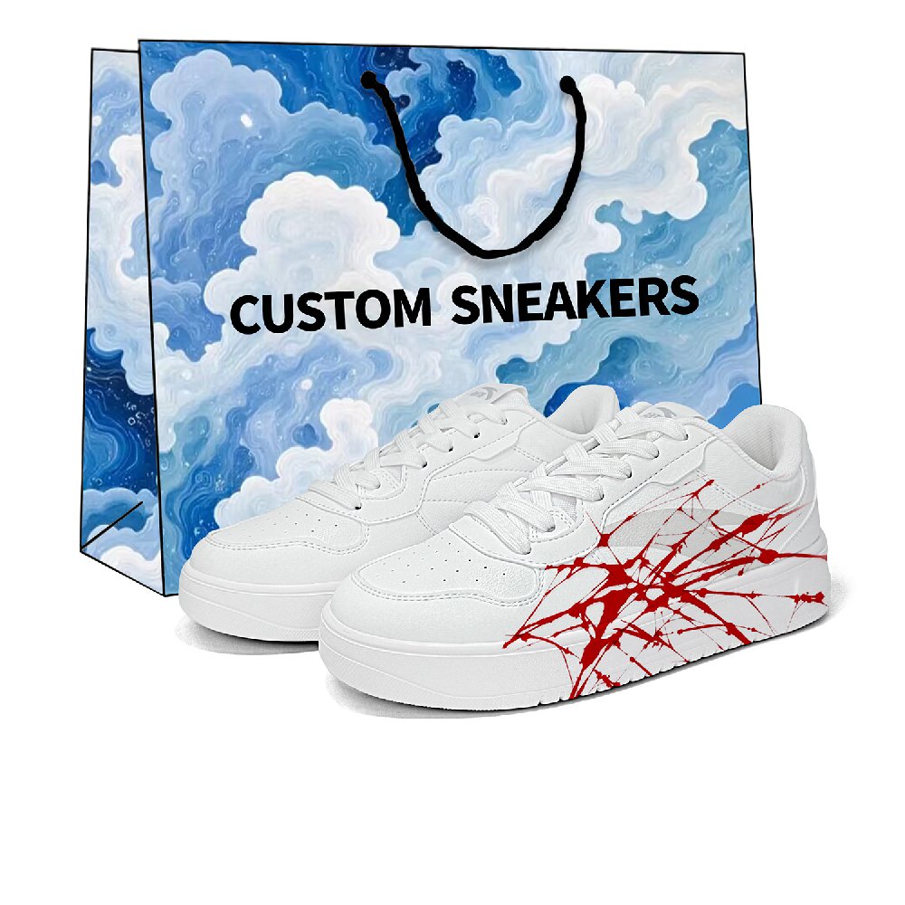 Anta Relaxed Lightweight And Breathable Low Top Skateboard Shoes Unisex White Red