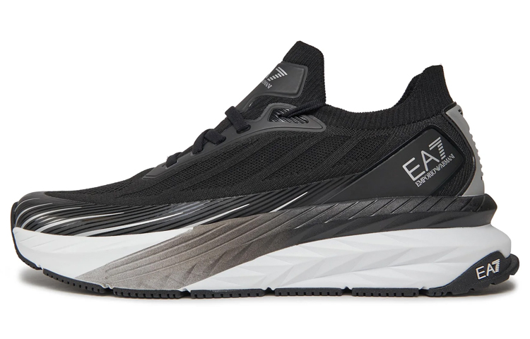 EMPORIO ARMANI EA7 Low Top Casual Shoes Unisex Black Silver