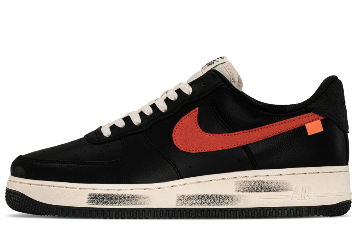 Nike Air Force 1 Abrasion Resistant Low top Skateboard Shoes Men's Black White