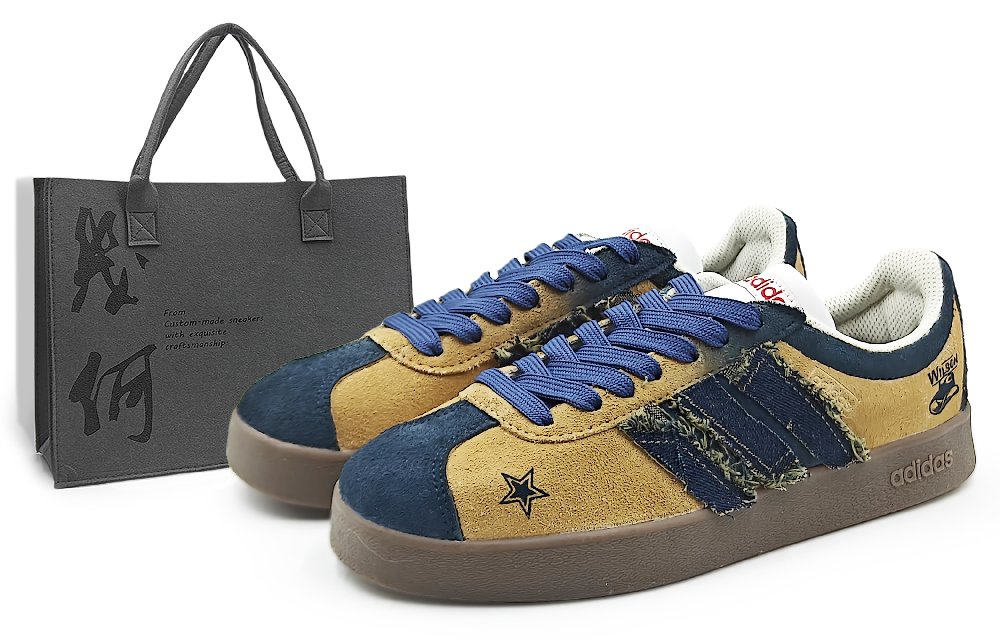 Adidas VL COURT 2.0 Cushioning, Wear Resistant Low Top Skateboard Shoes Blue Brown