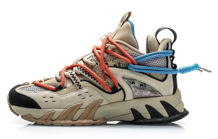 LiNing Xiao Yao Xing Anti-Slip Wear-Resistant Low-Top Sports Casual Shoes Men's Plain Khaki