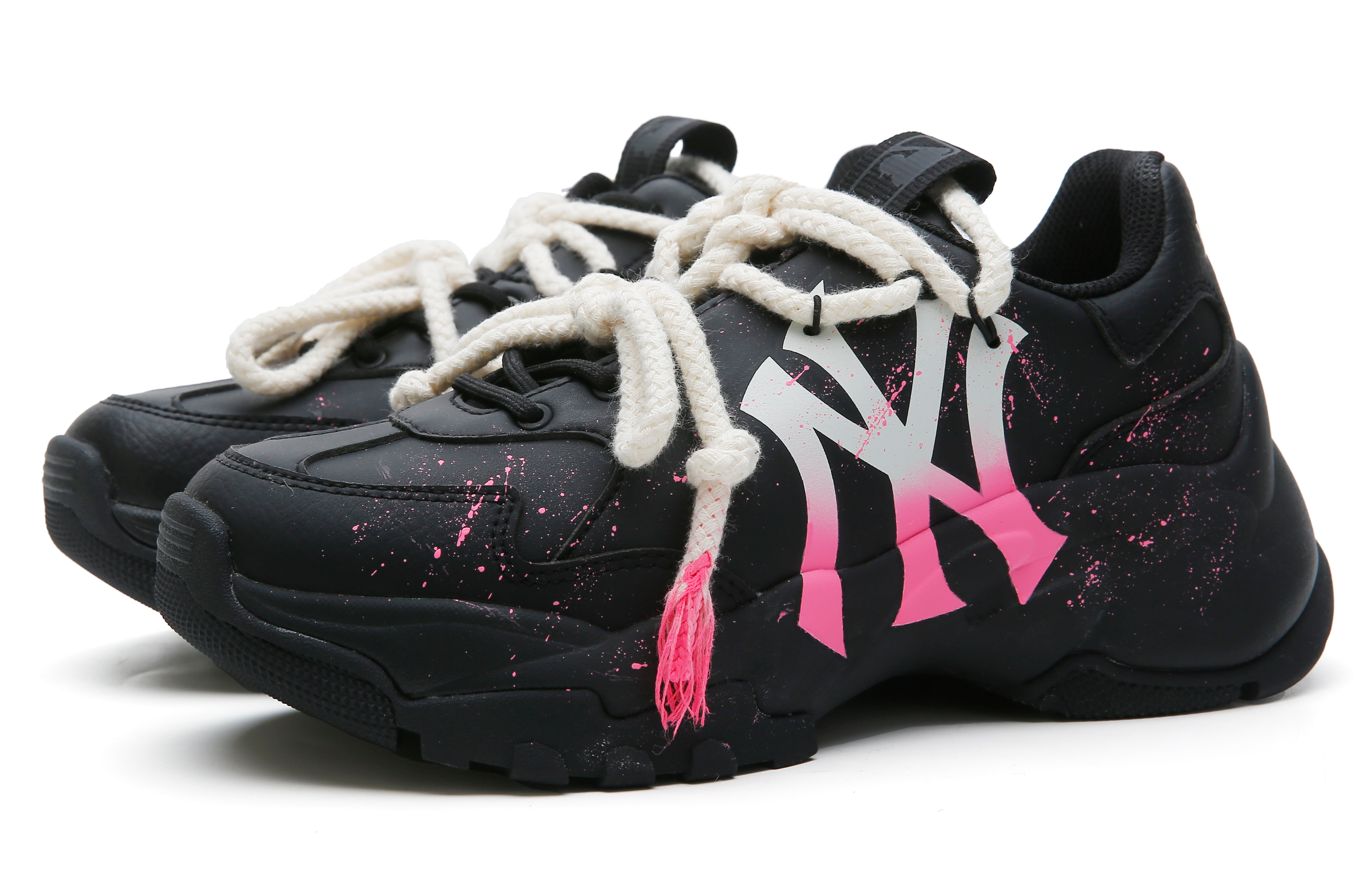 MLB Big Ball Chunky Anti-Slip Wear-Resistant Low-Top Chunky Sneakers Unisex Cherry Pink