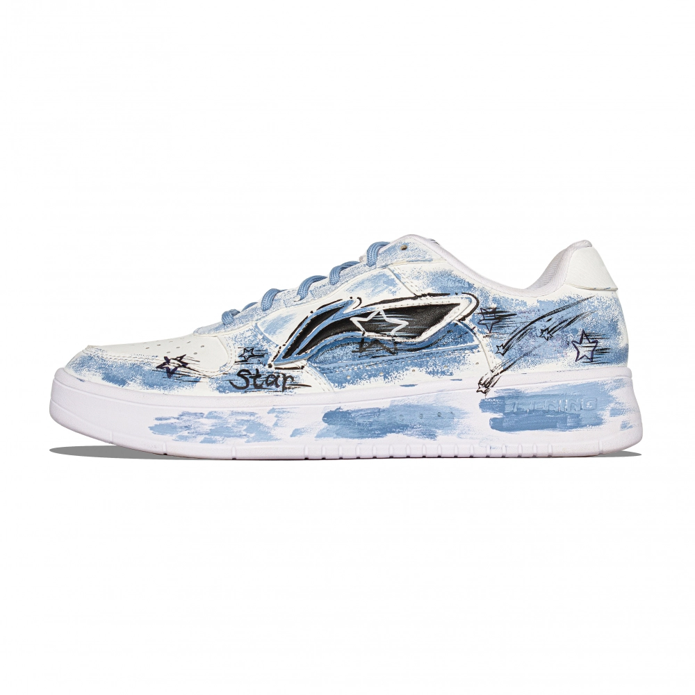 LiNing Pontoon Boats Abrasion Resistant Breathable Low top Skateboard Shoes Men's Blue