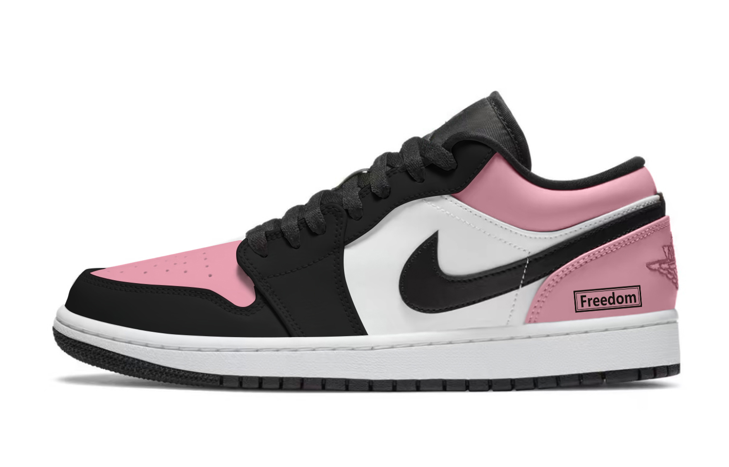 Jordan Air Jordan 1 Sakura Limited Abrasion Resistant Low top Vintage Basketball Shoes Unisex Black Pink
