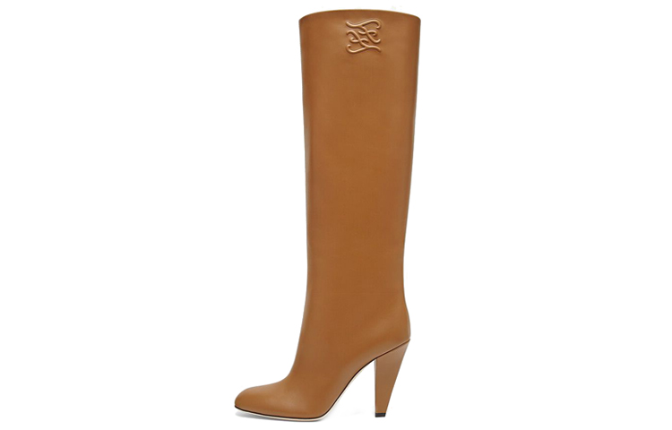 FENDI Knee High Boots 9.5cm Women's Brown