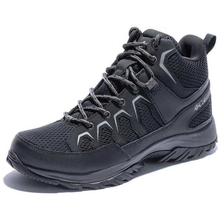 Columbia Anti-Slip Wear-Resistant Mid-Top Trekking Shoes Men's Black