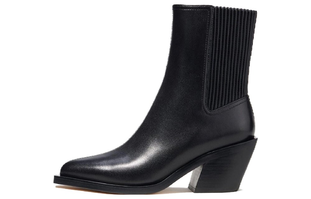 COACH 75mm Pointed-toe Leather Ankle Boots