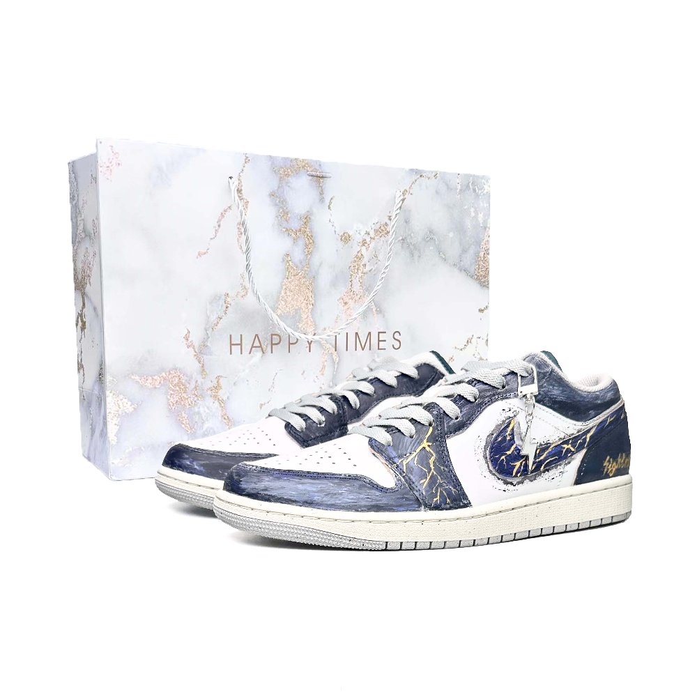 Jordan Air Jordan 1 Vintage Basketball Shoes Unisex Low Top Purple Gold