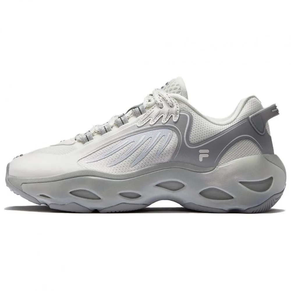 FILA FUSION ADE Abrasion Resistant Low Top Casual Shoes Women's White Silver