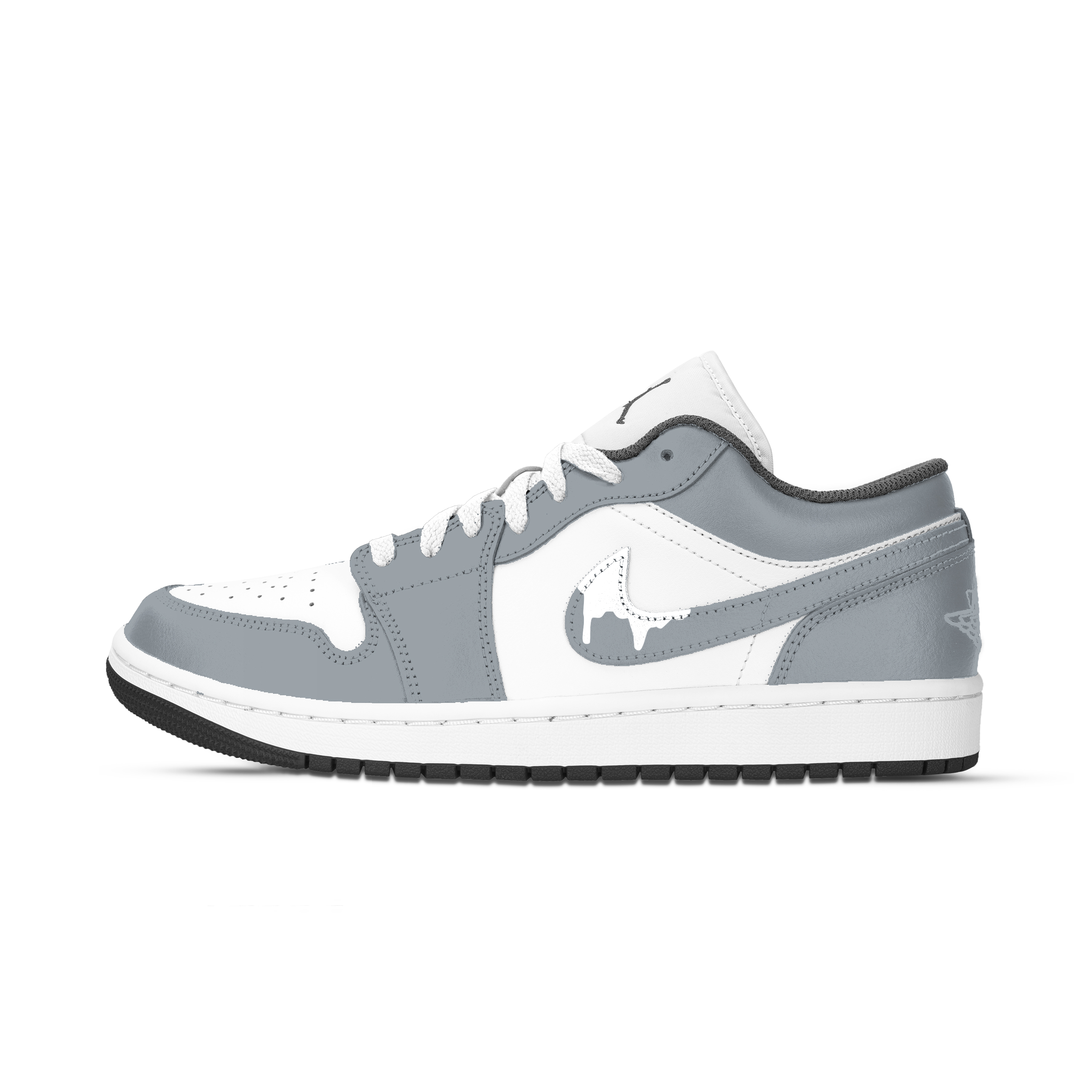 Jordan Air Jordan 1 Gray Shadow Swift Low top Vintage Basketball Shoes Unisex White Gray