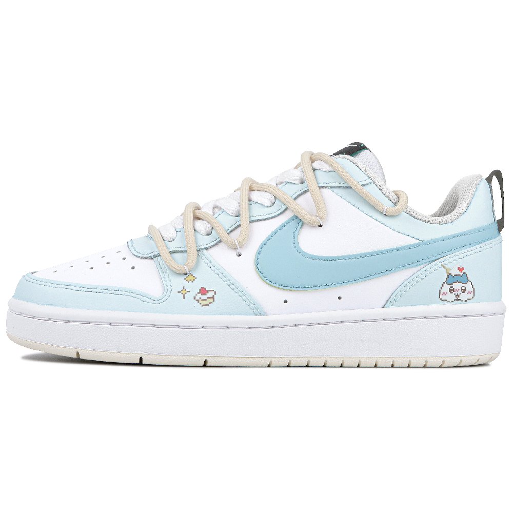 Nike Court Borough Happy Hachiware Anti-Slip Wear-Resistant Low-Top Skateboard Shoes GS White Blue