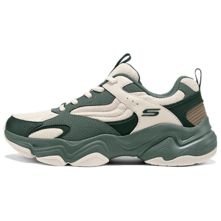 Skechers DLITES Abrasion Resistant, Lightweight, Height Increasing, Slip Resistant Low Top Chunky Sneakers Men's Green