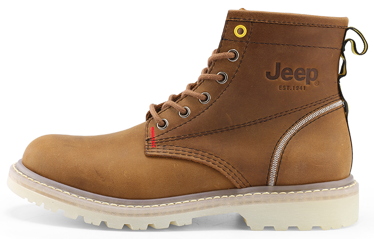 Jeep Martin Boots Men Yellow Brown