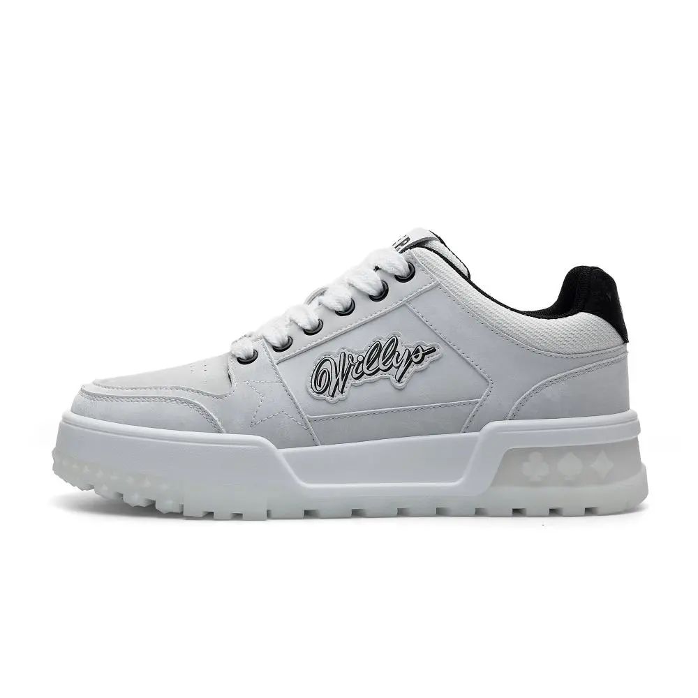 JEEP SPIRIT Coverage Cushioning Wear-Resistant Low-Top Skateboard Shoes Men's Sand Fox White