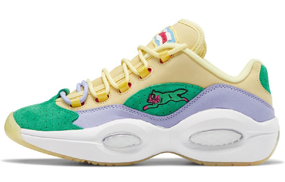 Reebok Question Low Bbc Ice Cream Running Dog Yellow Green